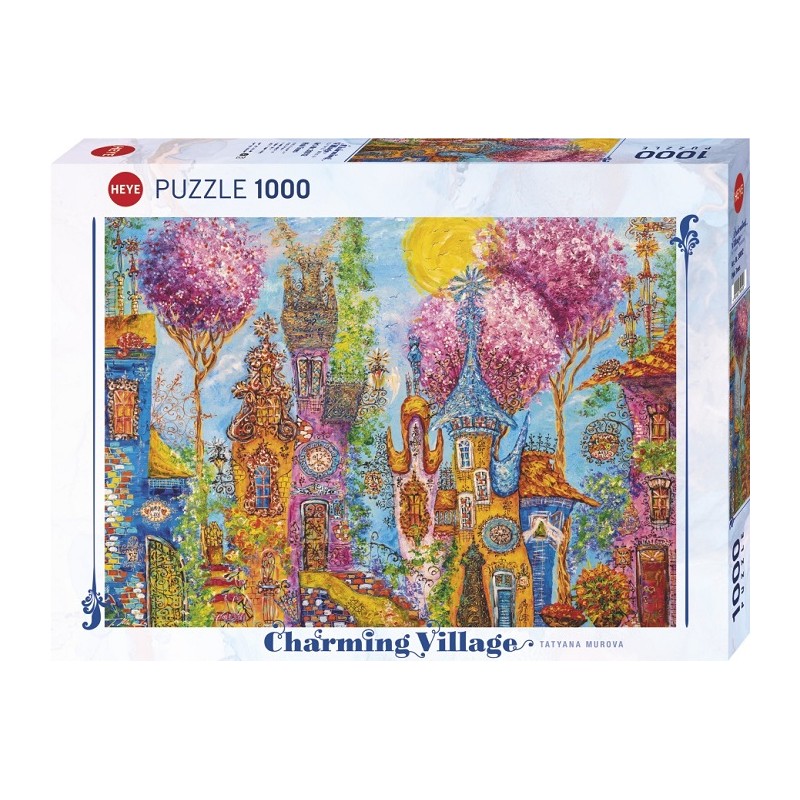 Puzzle 1000p Charming Village - Pink Trees - Heye