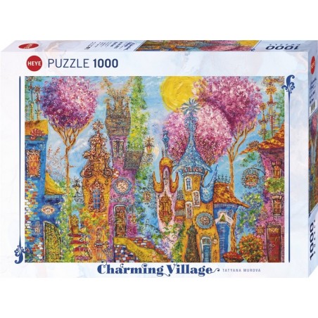 Puzzle 1000p Charming Village - Pink Trees - Heye