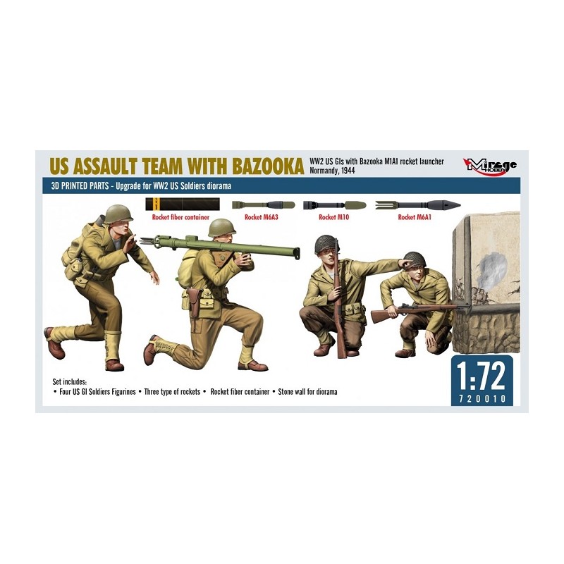 US Assault Team With Bazooka 1/72 - Mirage Hobby