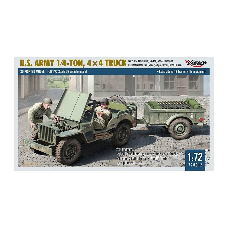 U.S. Army 1/4‑Ton, 4×4 Truck 1/72 - Mirage Hobby