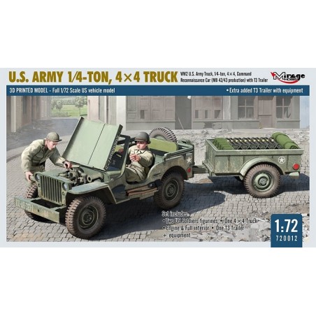 U.S. Army 1/4‑Ton, 4×4 Truck 1/72 - Mirage Hobby