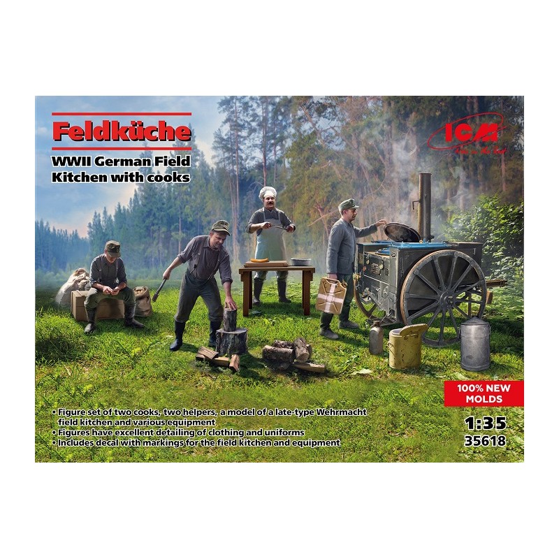 Feldküche WWII German Field Kitchen with cooks 1/35 - ICM