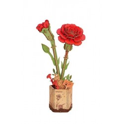 Fleur en bois DIY Oeillet rouge - Robotime